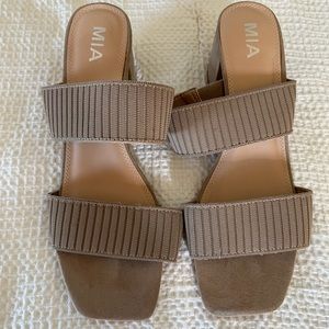 MIA suede squared toe block heels size 11